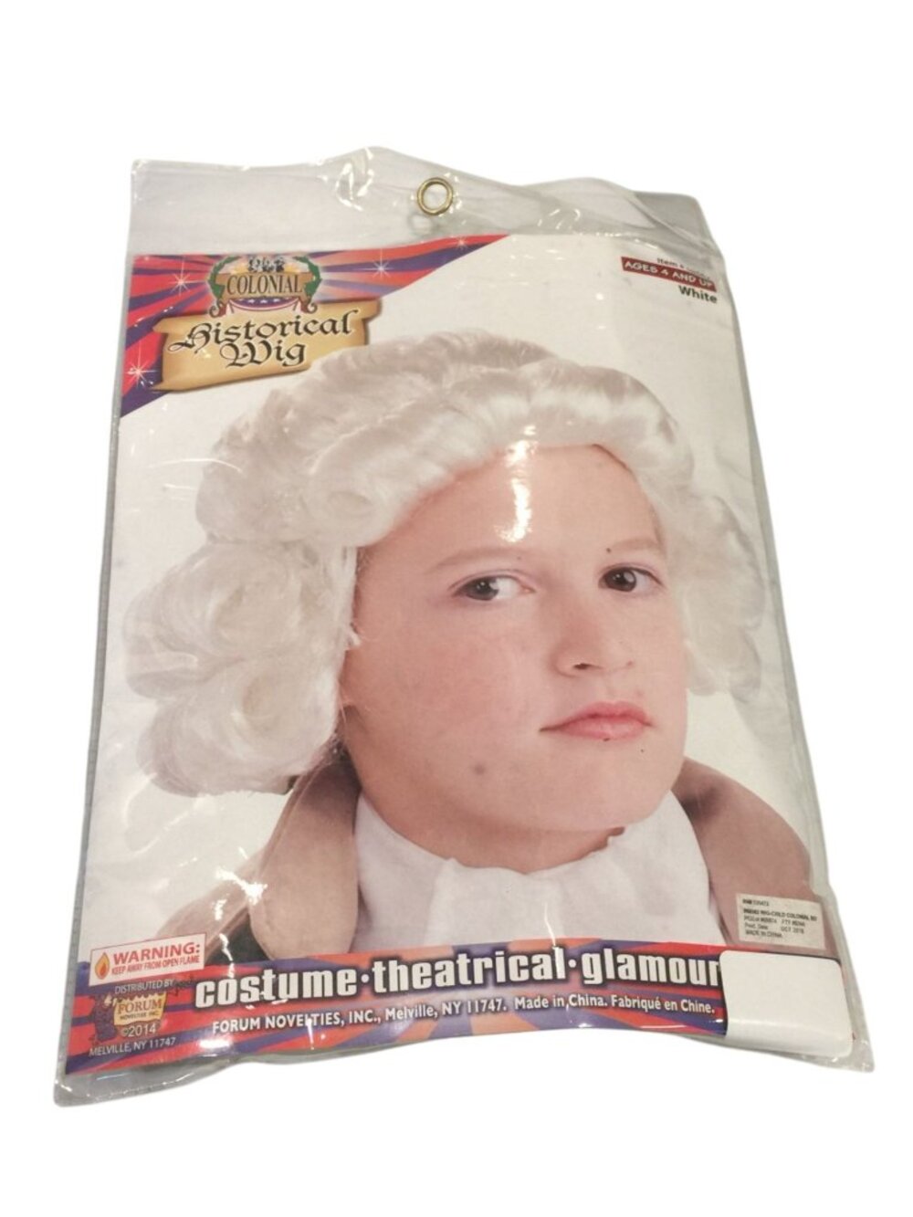 Colonial Historical White Wig Ages 4+ Curled